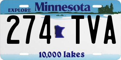 MN license plate 274TVA