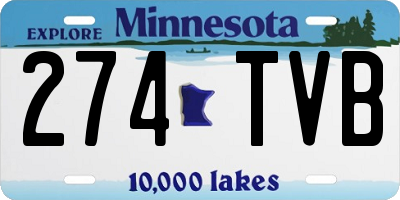 MN license plate 274TVB