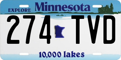 MN license plate 274TVD