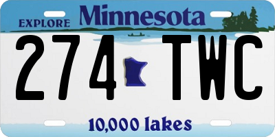 MN license plate 274TWC