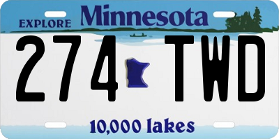 MN license plate 274TWD