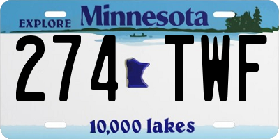 MN license plate 274TWF