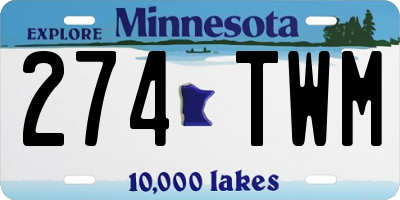 MN license plate 274TWM