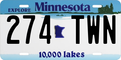 MN license plate 274TWN