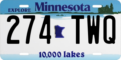 MN license plate 274TWQ