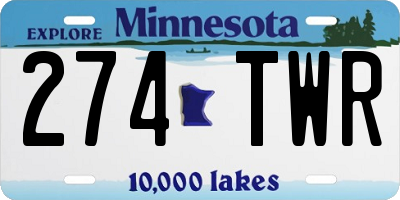 MN license plate 274TWR
