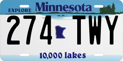 MN license plate 274TWY