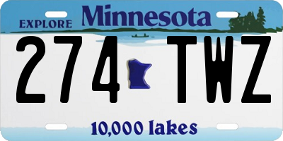 MN license plate 274TWZ