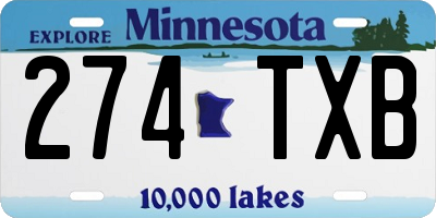 MN license plate 274TXB