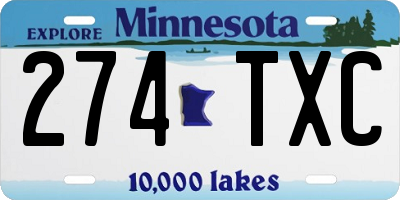 MN license plate 274TXC