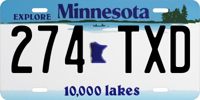 MN license plate 274TXD