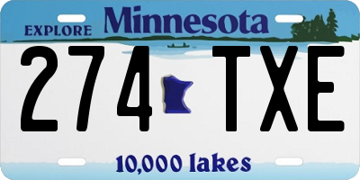MN license plate 274TXE