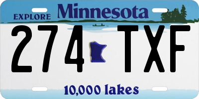 MN license plate 274TXF
