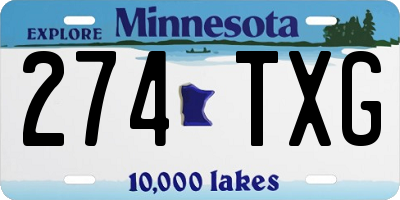 MN license plate 274TXG