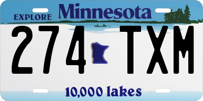 MN license plate 274TXM