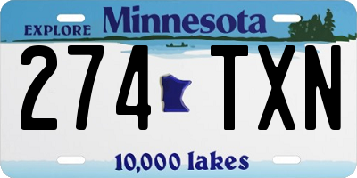MN license plate 274TXN