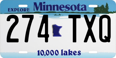 MN license plate 274TXQ