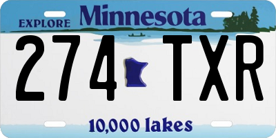 MN license plate 274TXR