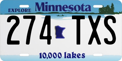 MN license plate 274TXS