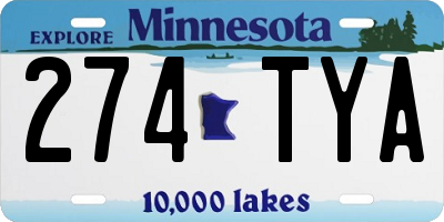 MN license plate 274TYA