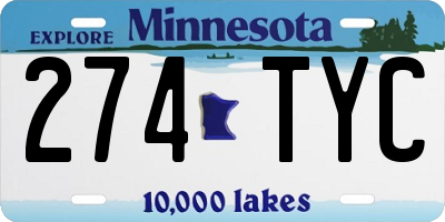MN license plate 274TYC