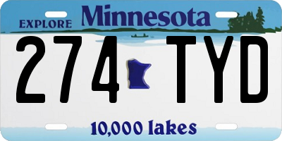 MN license plate 274TYD