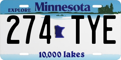 MN license plate 274TYE
