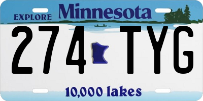 MN license plate 274TYG