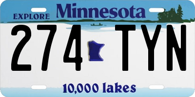 MN license plate 274TYN