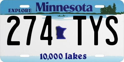 MN license plate 274TYS