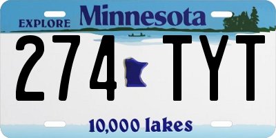 MN license plate 274TYT