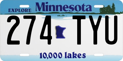 MN license plate 274TYU