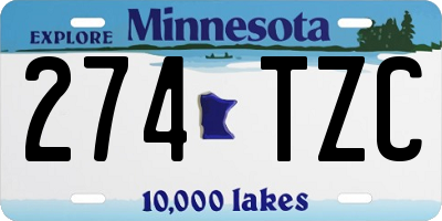 MN license plate 274TZC