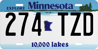 MN license plate 274TZD
