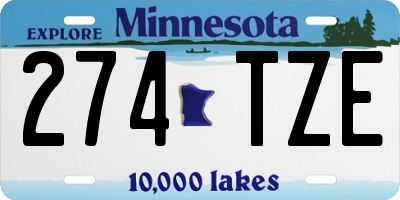 MN license plate 274TZE