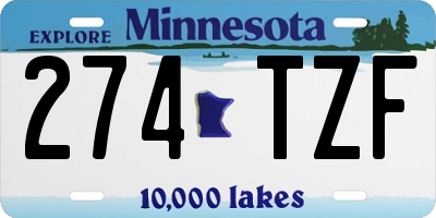 MN license plate 274TZF