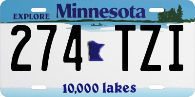 MN license plate 274TZI