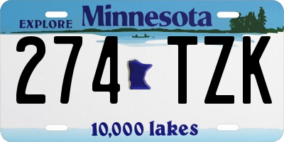 MN license plate 274TZK