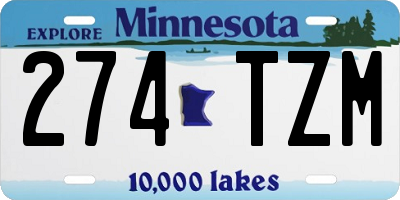 MN license plate 274TZM