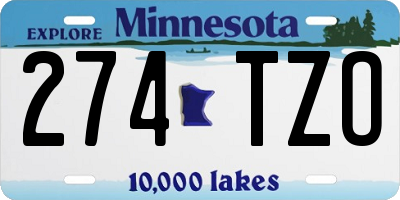 MN license plate 274TZO