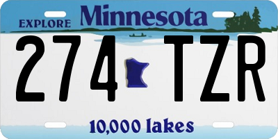 MN license plate 274TZR