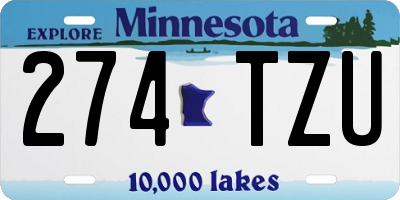 MN license plate 274TZU
