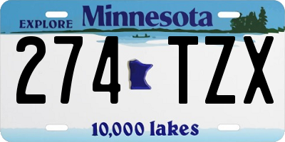 MN license plate 274TZX