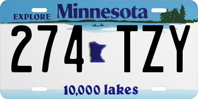 MN license plate 274TZY