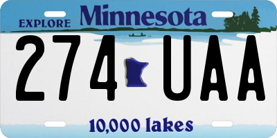MN license plate 274UAA