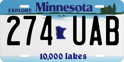 MN license plate 274UAB