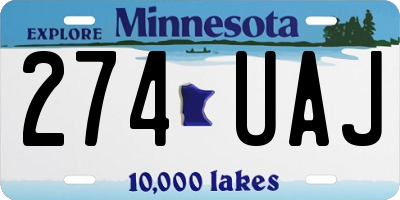 MN license plate 274UAJ