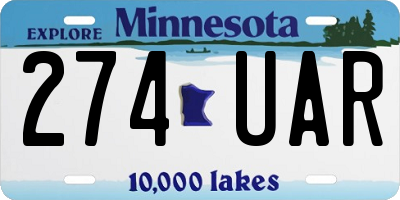 MN license plate 274UAR