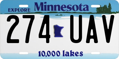 MN license plate 274UAV