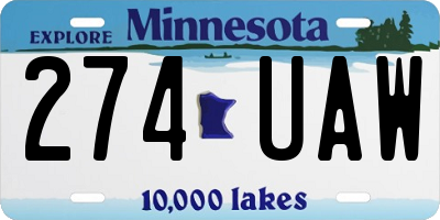 MN license plate 274UAW